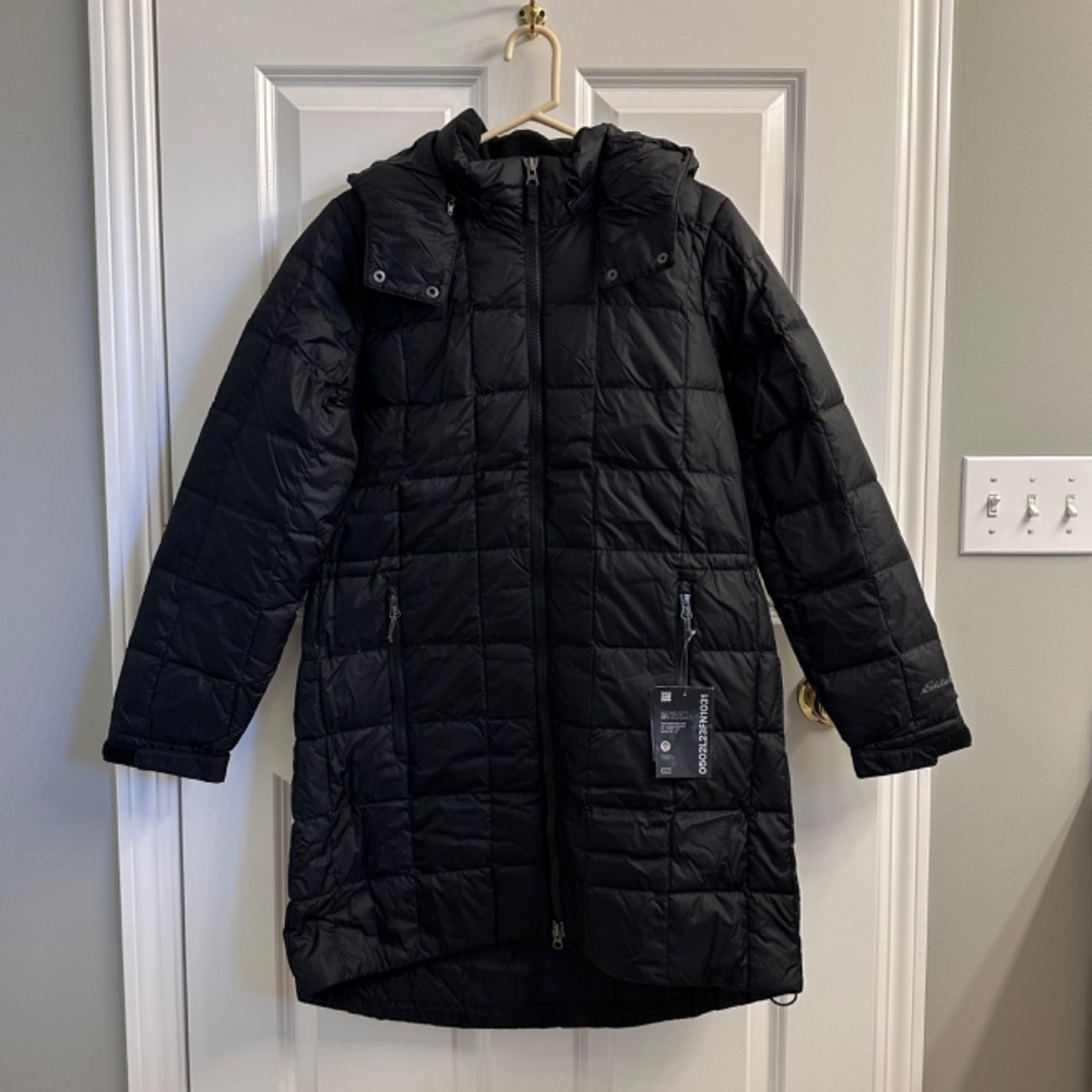 NWT Eddie Bauer Women's Altamira Down Parka, Black, Size Large (12-14)